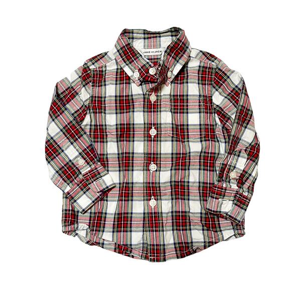 Janie And Jack Plaid Button Up Shirt 6-12m - Picture 1 of 5